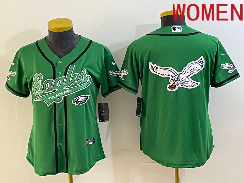 Women Philadelphia Eagles Blank Green Nike 2023 Co Branding Game NFL Jersey style 12->->Women Jersey